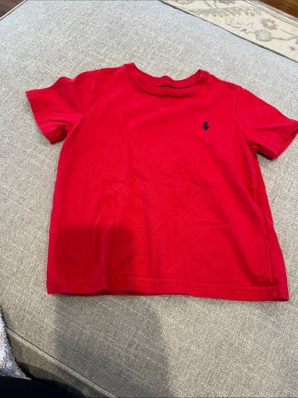 Ralph Lauren Red Short-Sleeve Kids Crewneck Tee with Navy Pony